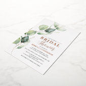 Eucalyptus Waterverf Script Vrijgezellenfeest Goud Folie Uitnodiging (Gedraaid)