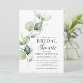 Eucalyptus Waterverf Script Vrijgezellenfeest Kaart (Staand voorkant)