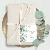 Eucalyptus Waterverf Script Wedding Dank u Fav Vierkante Sticker