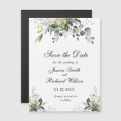 Eucalyptus Waterverf Sla de datum Magnetische Kaar (Voorkant / Achterkant)