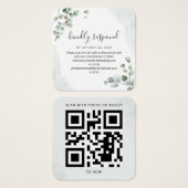 Eucalyptus Waterverf Succulent Wedding RSVP Kaart (Voorkant /achterkant)