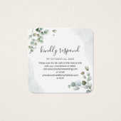 Eucalyptus Waterverf Succulent Wedding RSVP Kaart (Voorkant)