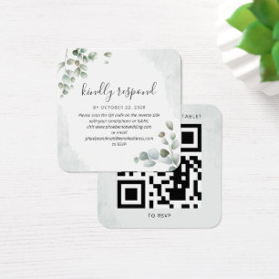 Eucalyptus Waterverf Succulent Wedding RSVP Kaart