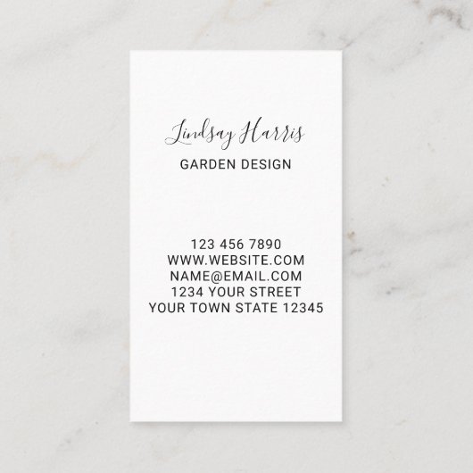 Eucalyptus Waterverf tuinontwerp Visitekaartje (Achterkant)