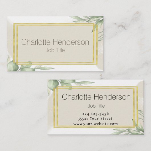 Eucalyptus Waterverf Visitekaartje (Voorkant / Achterkant)