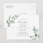 Eucalyptus Waterverf Vloeiend Vrijgezellenfeest Uitnodiging Briefkaart (Voorkant / Achterkant)