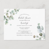 Eucalyptus Waterverf Vloeiend Vrijgezellenfeest Uitnodiging Briefkaart (Voorkant)