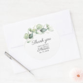 Eucalyptus Waterverf Vrijgezellenfeest Hartelijk d Ronde Sticker (Envelop)