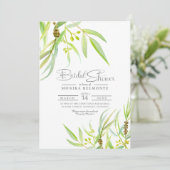 Eucalyptus waterverf vrijgezellenfeest kaart (Staand voorkant)