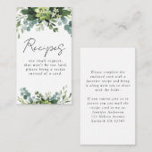 Eucalyptus Waterverf Vrijgezellenfeest Ontvangen a Informatiekaartje (Voorkant / Achterkant)