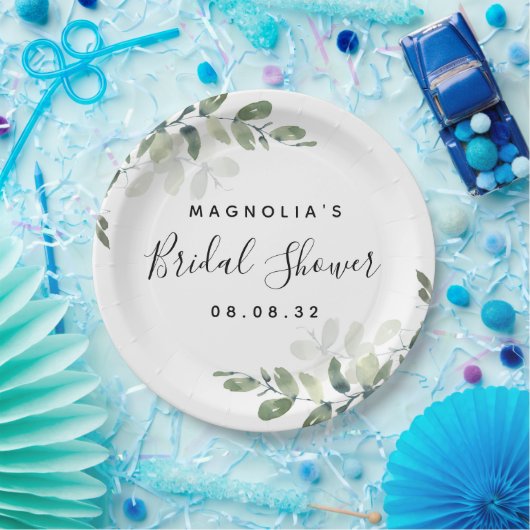 Eucalyptus Waterverf Vrijgezellenfeest Papieren Bordje (Feest)