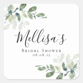 Eucalyptus Waterverf Vrijgezellenfeest Vierkante Sticker