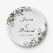 Eucalyptus Waterverf Weddenschap Borden Papieren Bordje (Voorkant)