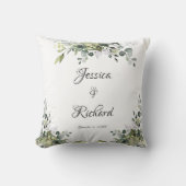Eucalyptus Waterverf Weddenschap gooiende kussen (Voorkant)