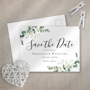 Eucalyptus Waterverf Weddenschap Opslaan Datum Briefkaart