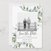 Eucalyptus Waterverf Weddenschap Opslaan Datum Save The Date (Voorkant)