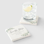 Eucalyptus Waterverf Weddenschap Opslaan Datum Stenen Onderzetter (Zijkant)