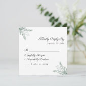 Eucalyptus Waterverf Weddenschap RSVP-kaart (Staand voorkant)