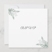 Eucalyptus Waterverf Weddenschap RSVP-kaart (Achterkant)