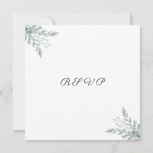 Eucalyptus Waterverf Weddenschap RSVP-kaart (Achterkant)