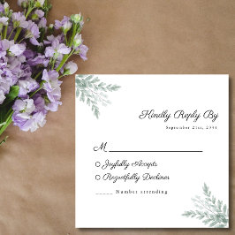 Eucalyptus Waterverf Weddenschap RSVP-kaart