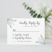 Eucalyptus Waterverf Weddenschap RSVP-kaart RSVP Kaartje (Staand voorkant)