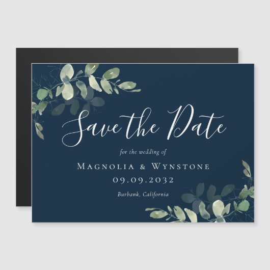 Eucalyptus Waterverf Weddenschap Save the Date Mag (Voorkant / Achterkant)