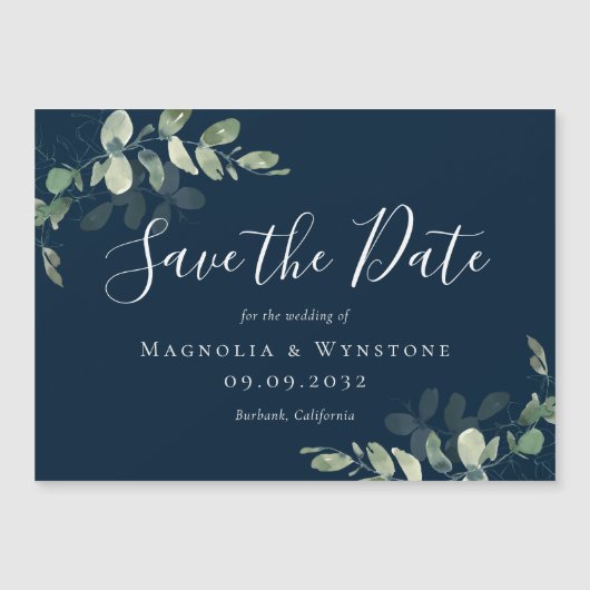 Eucalyptus Waterverf Weddenschap Save the Date Mag (Voorkant)