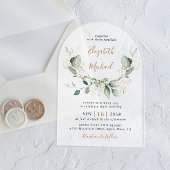 Eucalyptus Waterverf Wedding Frosted Arch Acryl Uitnodigingen