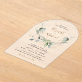Eucalyptus Waterverf Wedding Frosted Arch Acryl Uitnodigingen (Laagn)
