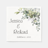 Eucalyptus Waterverf Wedding Napkins Servet (Voorkant)
