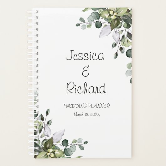 Eucalyptus Waterverf Wedding Planner (Voorkant)