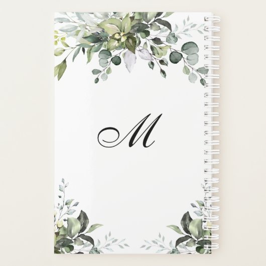 Eucalyptus Waterverf Wedding Planner (Achterkant)