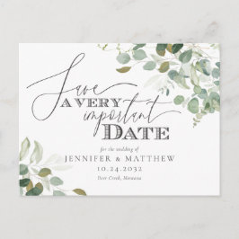 Eucalyptus Waterverf Wedding Save the Date Invita Briefkaart