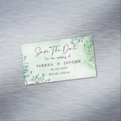 Eucalyptus Waterverf Wedding Save the date Magne Magnetisch Visitekaartje (Voorbeeld)