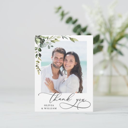 Eucalyptus Waterverf Weduwfoto Hartelijk dank Briefkaart (Staand voorkant)