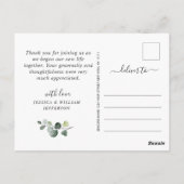 Eucalyptus Waterverf Weduwfoto Hartelijk dank Briefkaart (Achterkant)