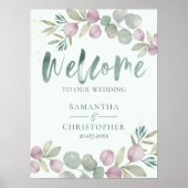 Eucalyptus Waterverf Welkom bij ons huwelijk Poster (Voorkant)