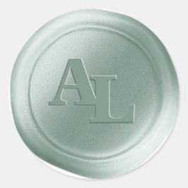 Eucalyptus Wax Seal Monogram Bruiloft Stickers
