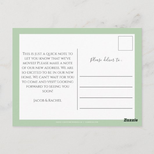 Eucalyptus We hebben een bewegende aankondiging Briefkaart (Achterkant)