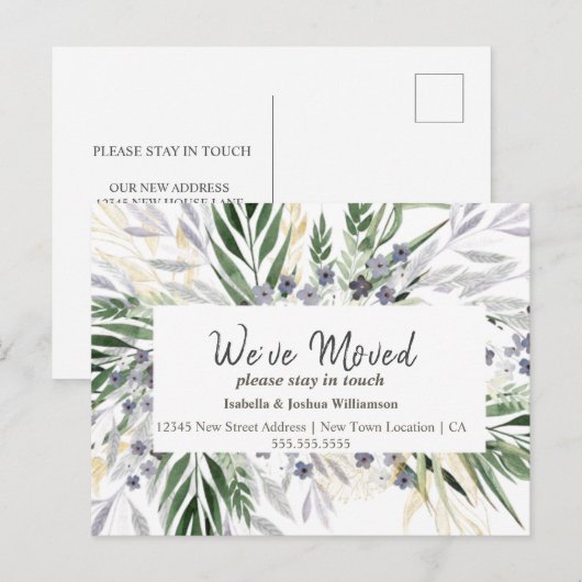 Eucalyptus We hebben ons verplaatst | Verplaatsing Briefkaart (Voorkant / Achterkant)