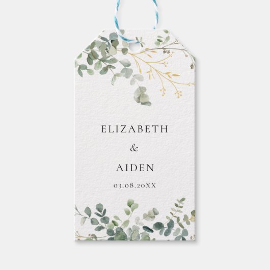 Eucalyptus Weddenschap Cadeaulabel (Voorkant)