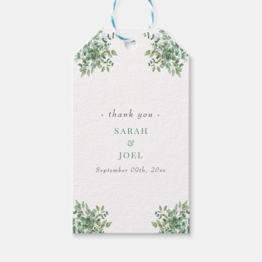 Eucalyptus Weddenschap Cadeaulabel (Voorkant)