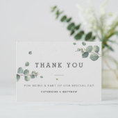 Eucalyptus Weddenschap Hartelijk dank Bedankkaart (Staand voorkant)