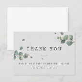 Eucalyptus Weddenschap Hartelijk dank Bedankkaart (Voorkant / Achterkant)