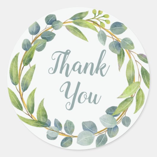 Eucalyptus Weddenschap Hartelijk dank Ronde Sticker (Voorkant)