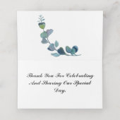 Eucalyptus Weddenschap-keuze en tabelnummer Plaatskaartje (Binnenkant ongevouwen)