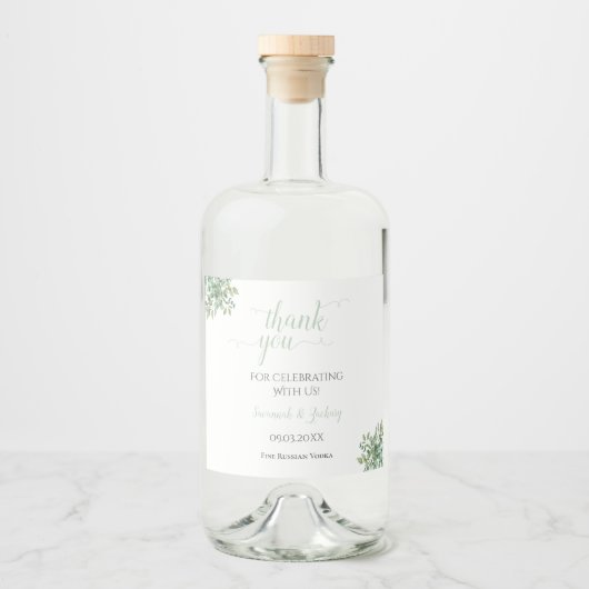 Eucalyptus Weddenschap Likeurfles Etiket (Voorkant)