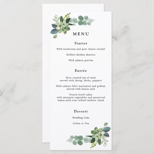 Eucalyptus Weddenschap Menu (Voorkant / Achterkant)