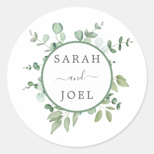 Eucalyptus Weddenschap Ronde Sticker (Voorkant)